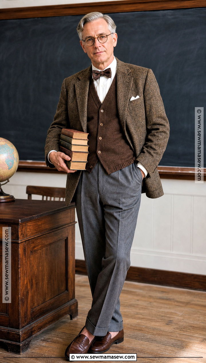 100 Year Old Professor Costume With Tweed Blazer - 30 100 days of school dress up ideas for teachers
