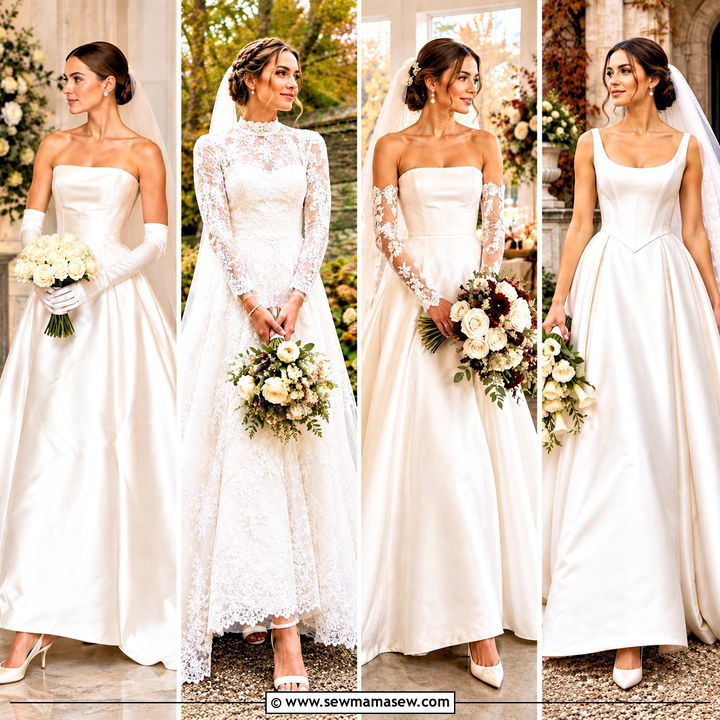 15 A Line Fall Wedding Dress Ideas for a Romantic Ceremony