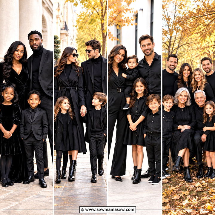 15 All Black Family Photoshoot Outfits Fall Families Will Love