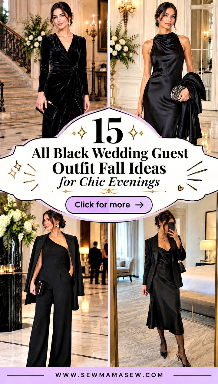 15 All Black Wedding Guest Outfit Fall Ideas for Chic Evenings - 15 All Black Wedding Guest Outfit Fall Ideas for Chic Evenings