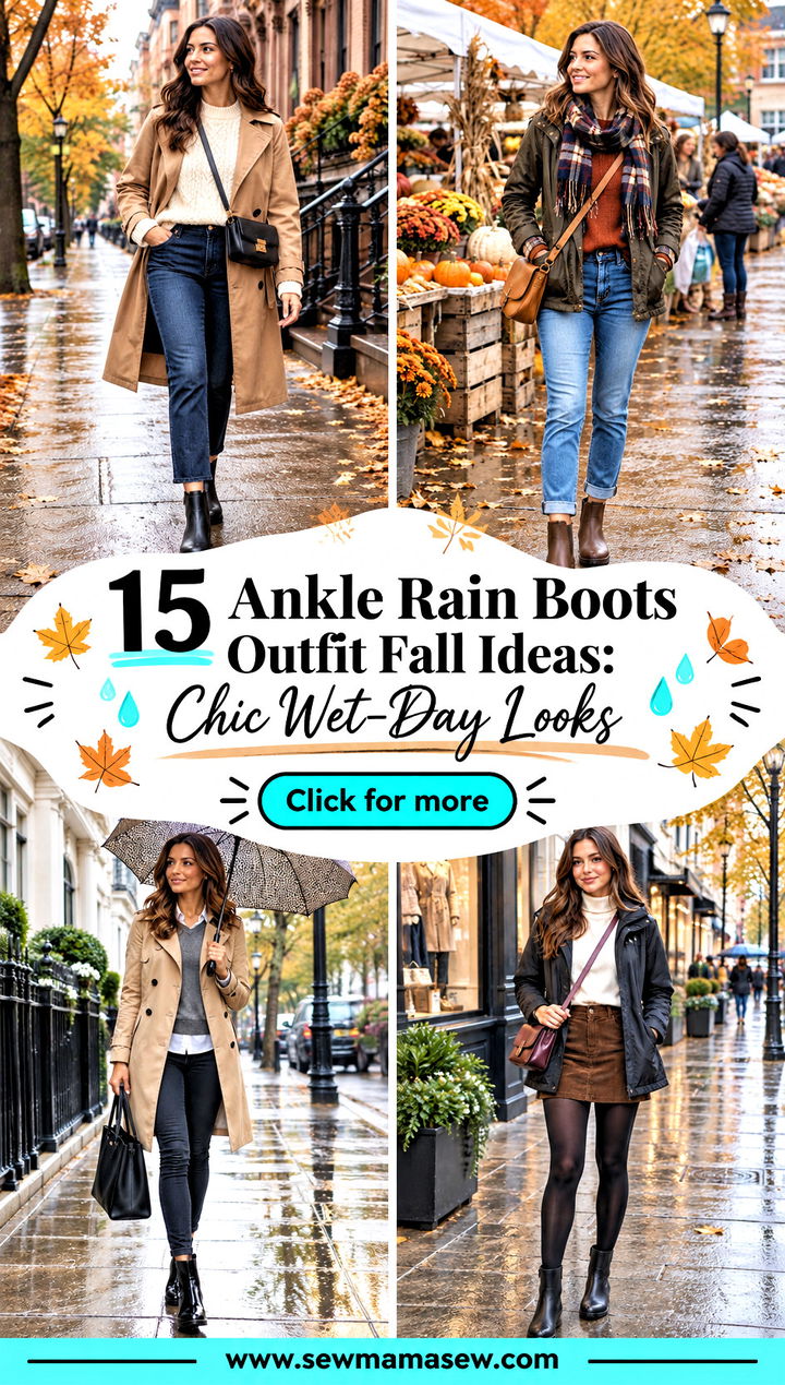 15 Ankle Rain Boots Outfit Fall Ideas Chic Wet-Day Looks - 15 Ankle Rain Boots Outfit Fall Ideas: Chic Wet-Day Looks