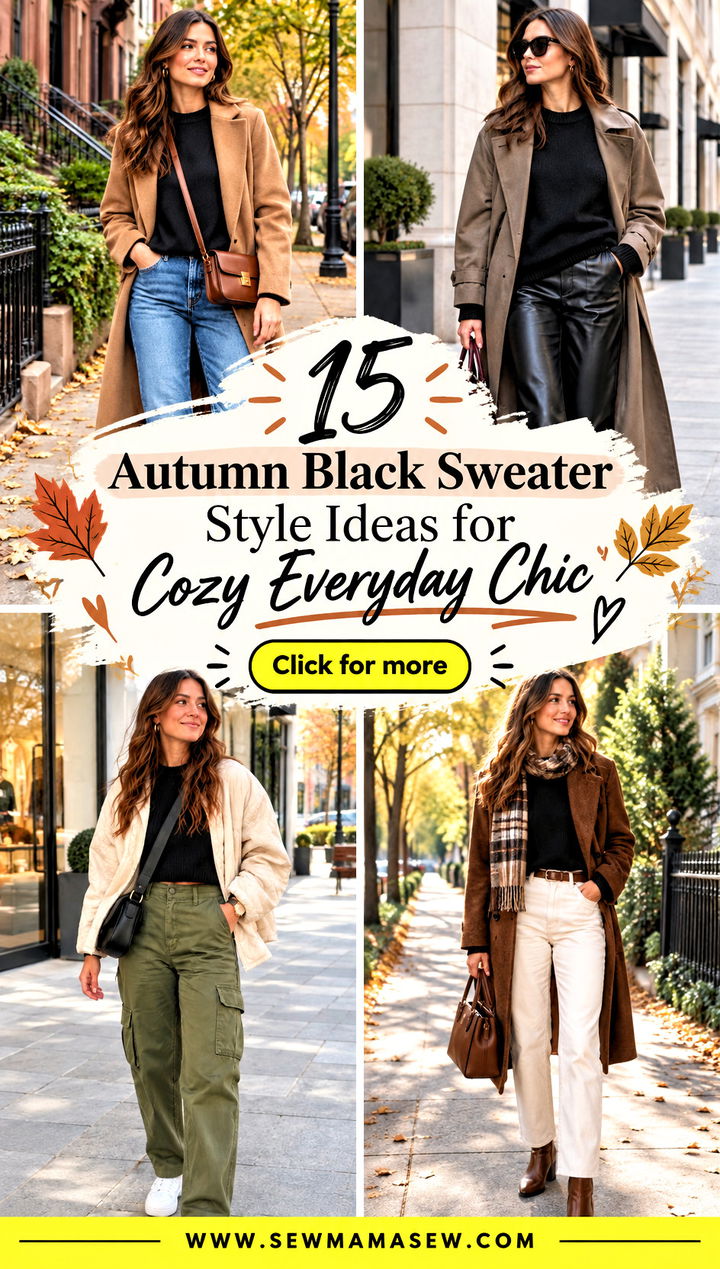 15 Autumn Black Sweater Style Ideas for Cozy Everyday Chic - 15 Autumn Black Sweater Style Ideas for Cozy Everyday Chic