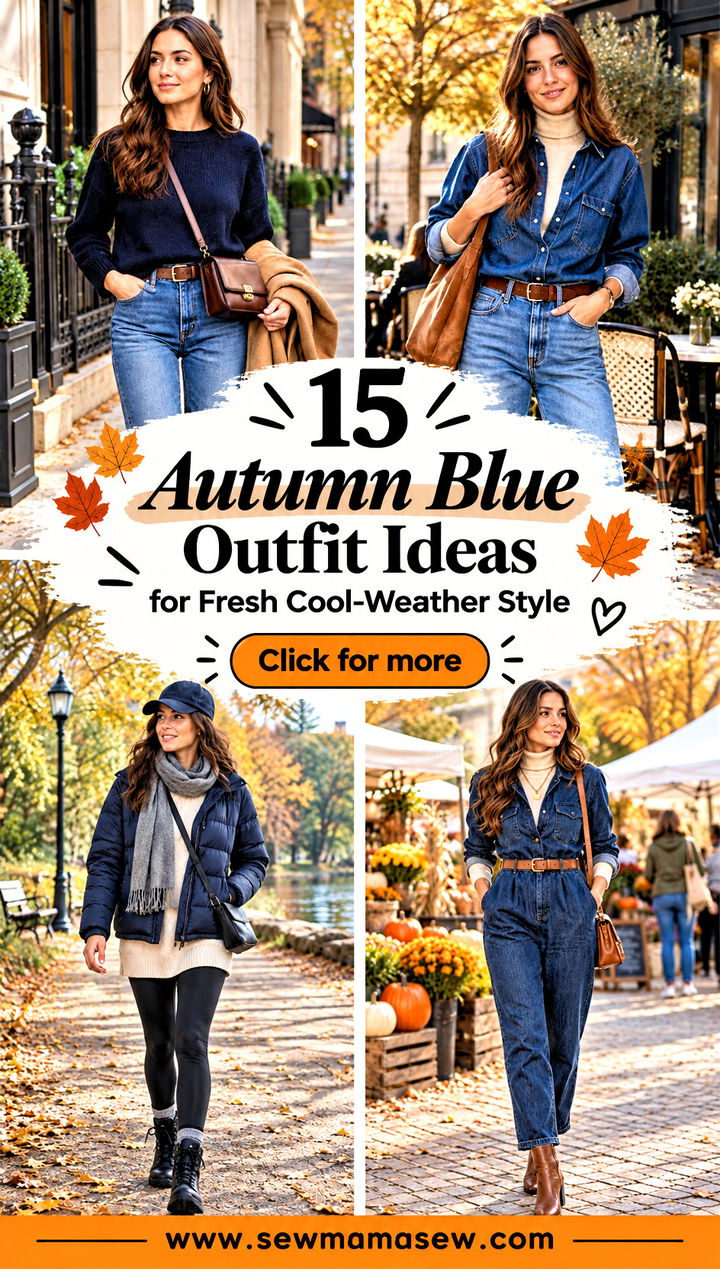 15 Autumn Blue Outfit Ideas for Fresh Cool-Weather Style - 15 Autumn Blue Outfit Ideas for Fresh Cool-Weather Style