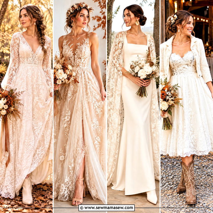 15 Autumn Boho Wedding Dress Ideas for a Dreamy Fall Day