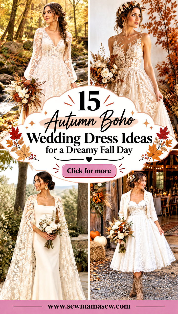 15 Autumn Boho Wedding Dress Ideas for a Dreamy Fall Day - 15 Autumn Boho Wedding Dress Ideas for a Dreamy Fall Day