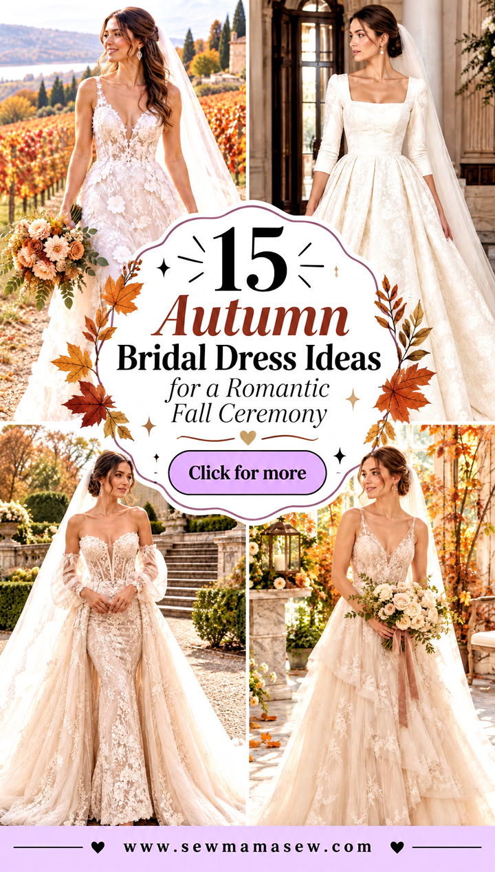 15 Autumn Bridal Dress Ideas for a Romantic Fall Ceremony - 15 Autumn Bridal Dress Ideas for a Romantic Fall Ceremony