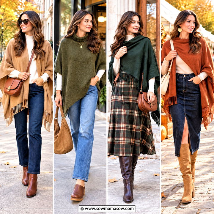 15 Autumn Color Poncho Ideas for Cozy Chic Fall Layering