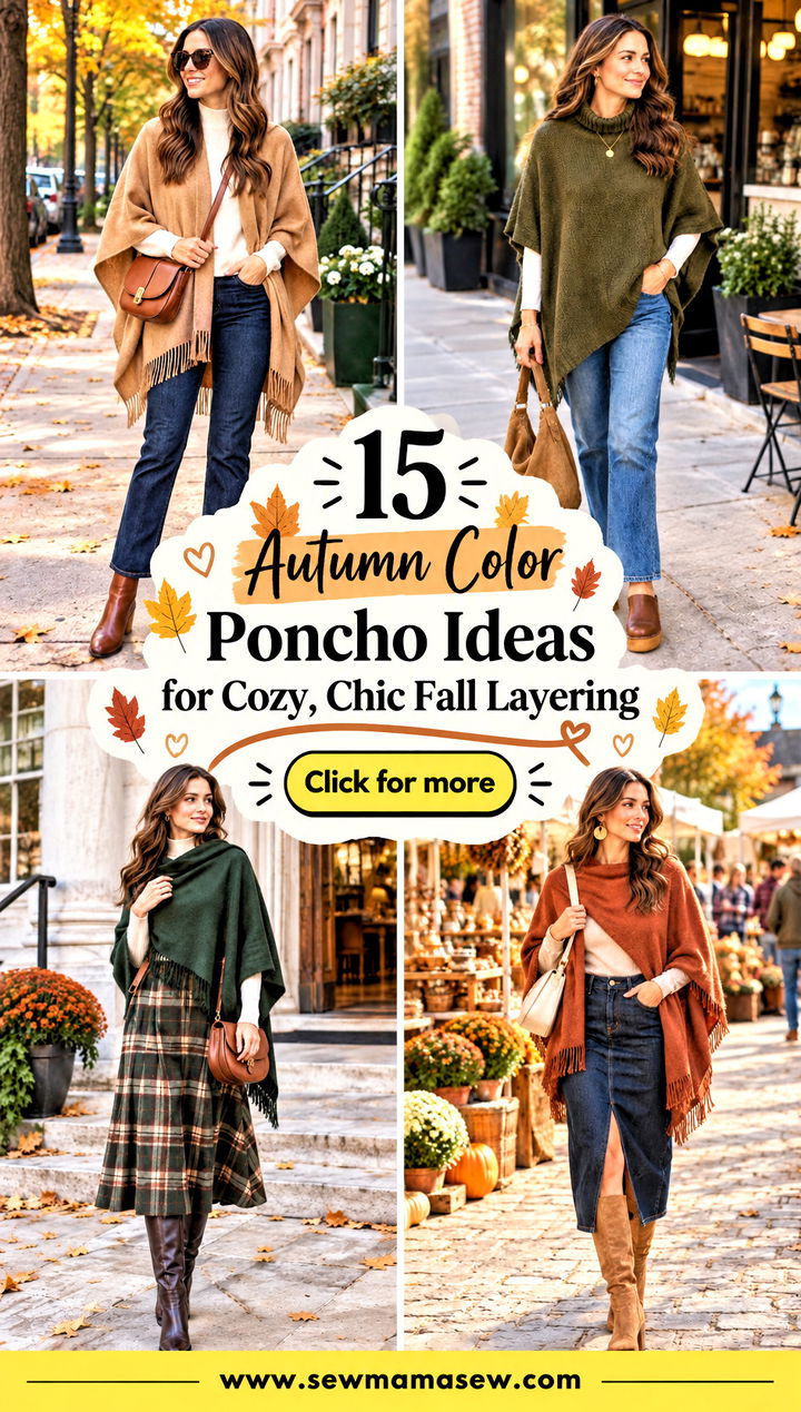 15 Autumn Color Poncho Ideas for Cozy Chic Fall Layering - 15 Autumn Color Poncho Ideas for Cozy, Chic Fall Layering
