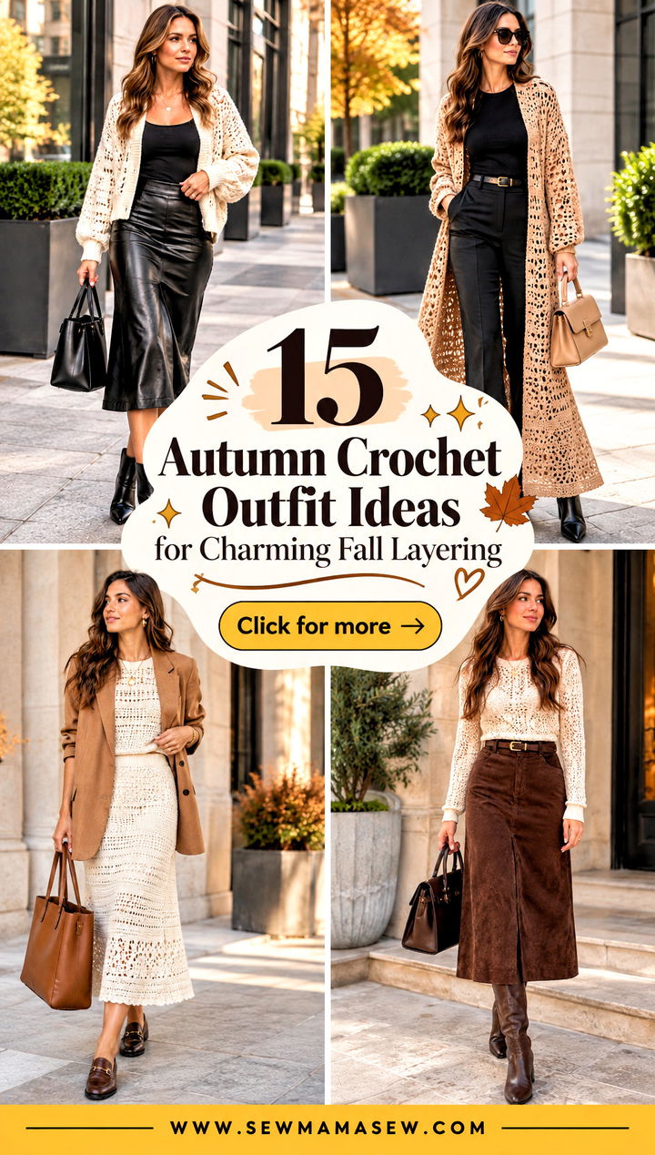 15 Autumn Crochet Outfit Ideas for Charming Fall Layering - 15 Autumn Crochet Outfit Ideas for Charming Fall Layering