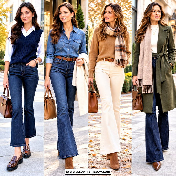 15 Autumn Flare Jeans Outfit Ideas for Effortless Retro Chic