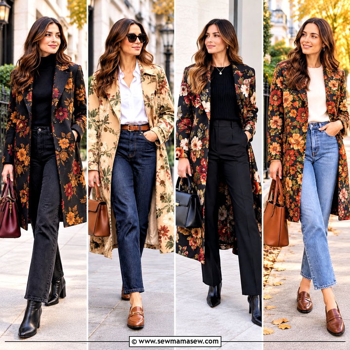 15 Autumn Floral Coat Style Ideas for Cozy, Charming Looks