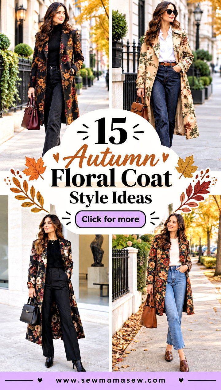 15 Autumn Floral Coat Style Ideas for Cozy Charming Looks - 15 Autumn Floral Coat Style Ideas for Cozy, Charming Looks