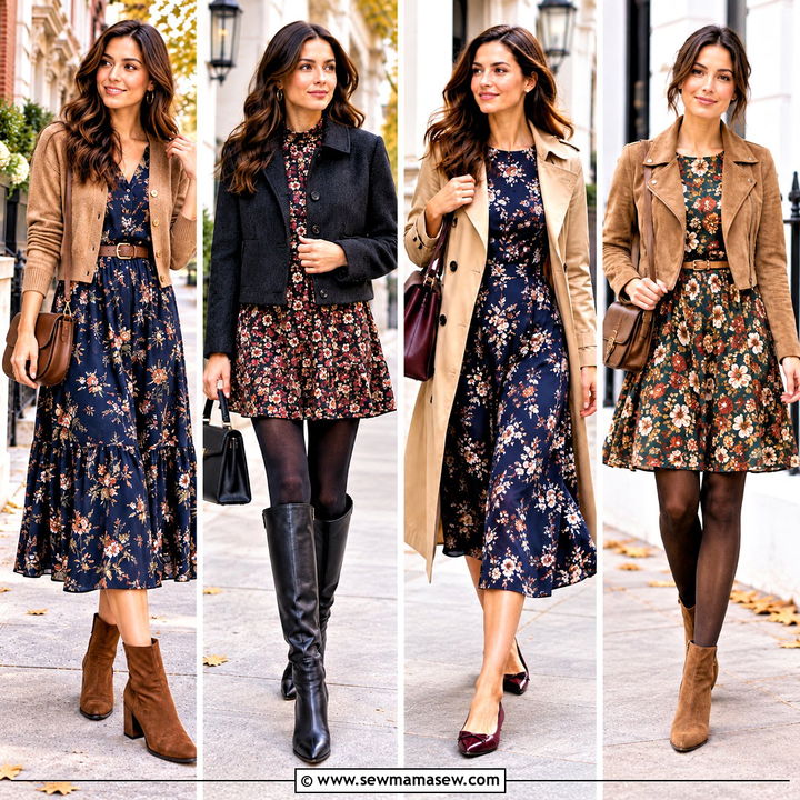 15 Autumn Floral Dress Ideas for Charming Weekend Outfits