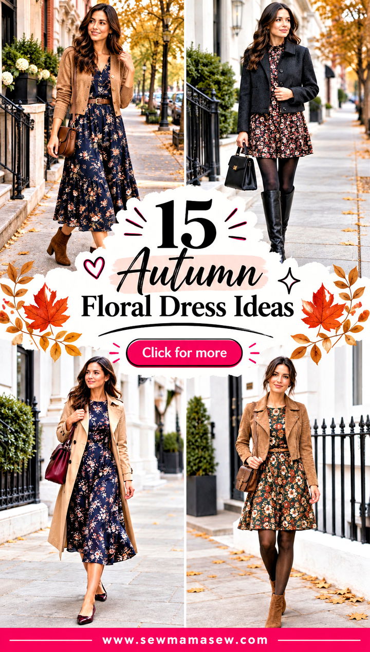 15 Autumn Floral Dress Ideas for Charming Weekend Outfits - 15 Autumn Floral Dress Ideas for Charming Weekend Outfits