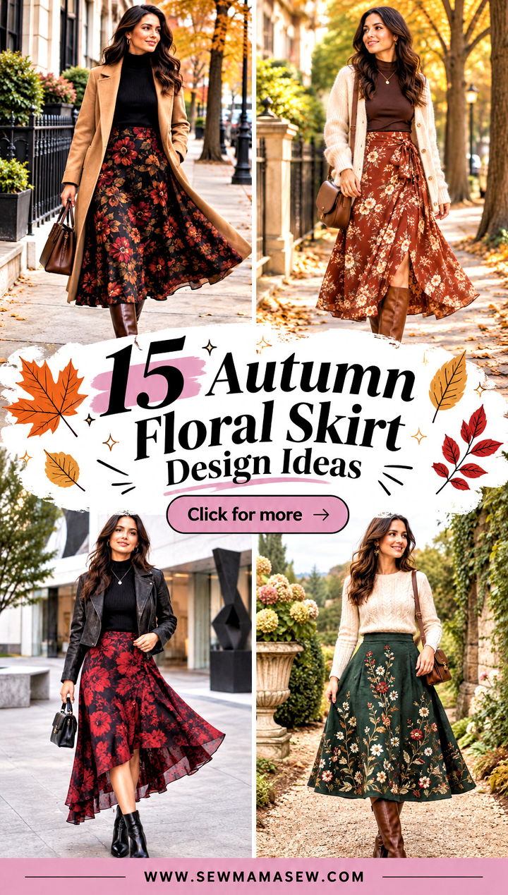 15 Autumn Floral Skirt Design Ideas for Romantic Fall Looks - 15 Autumn Floral Skirt Design Ideas for Romantic Fall Looks