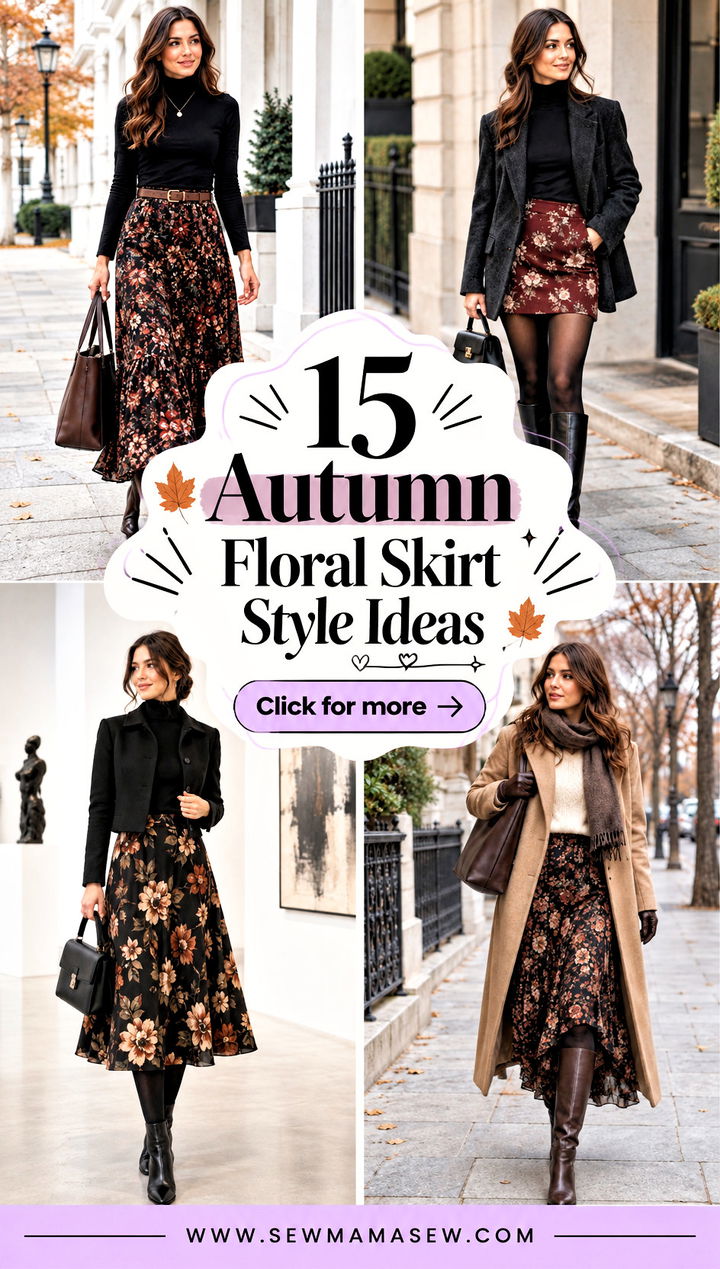 15 Autumn Floral Skirt Style Ideas for Effortless Elegance - 15 Autumn Floral Skirt Style Ideas for Effortless Elegance