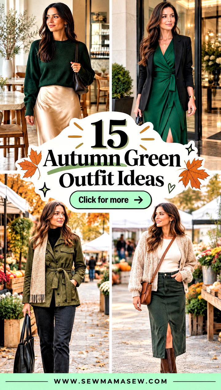 15 Autumn Green Outfit Ideas for Fresh Elegant Fall Style - 15 Autumn Green Outfit Ideas for Fresh, Elegant Fall Style
