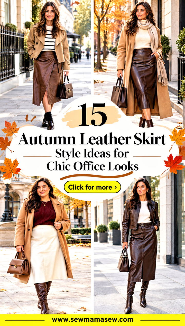 15 Autumn Leather Skirt Style Ideas for Chic Office Looks - 15 Autumn Leather Skirt Style Ideas for Chic Office Looks