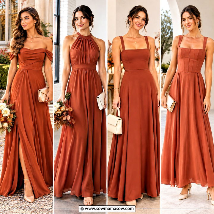 15 Autumn Orange Bridesmaid Dresses for a Warm, Chic Look