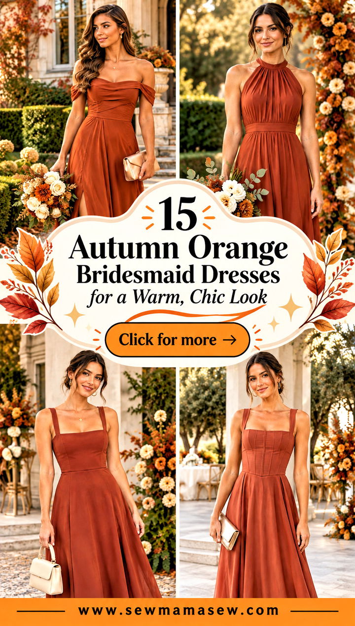 15 Autumn Orange Bridesmaid Dresses for a Warm Chic Look - 15 Autumn Orange Bridesmaid Dresses for a Warm, Chic Look