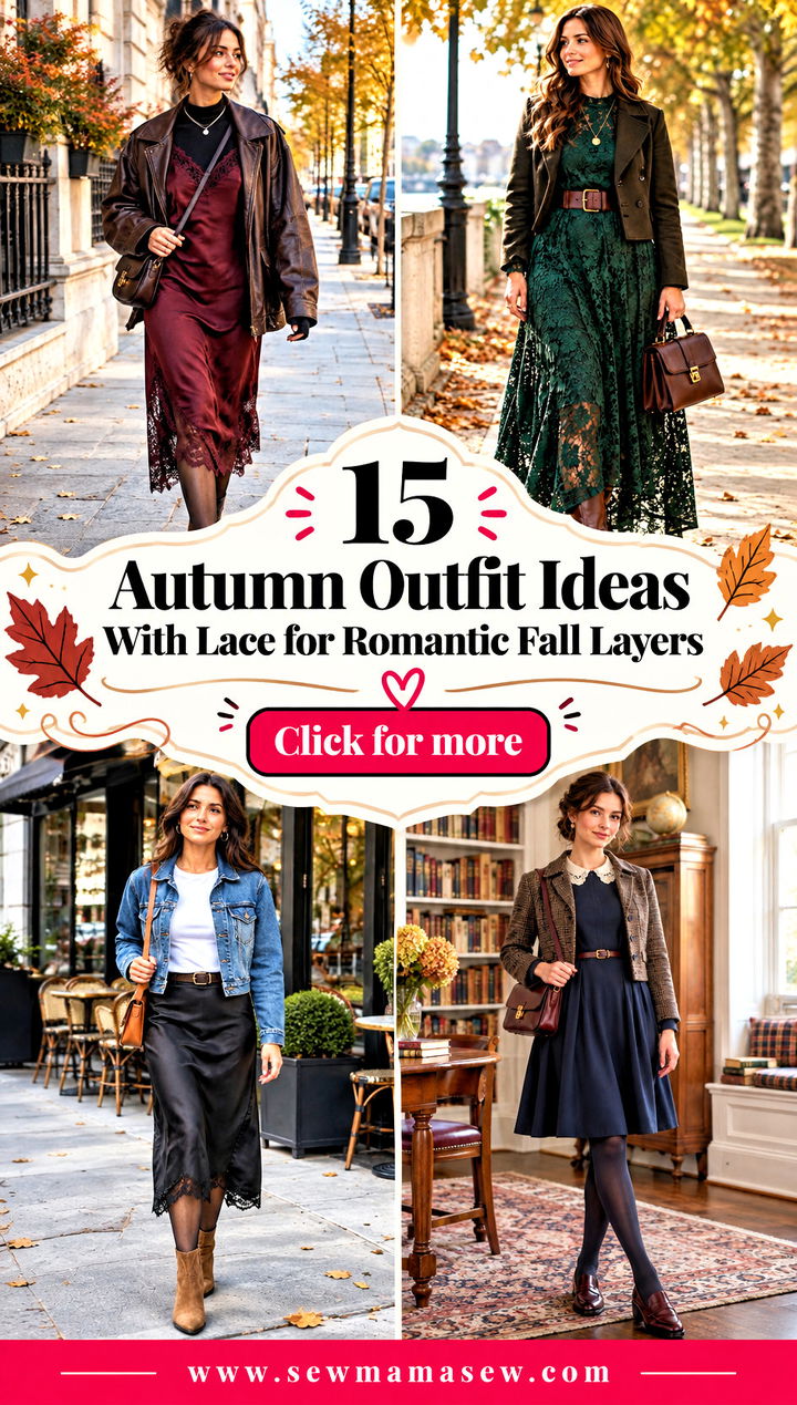 15 Autumn Outfit Ideas With Lace for Romantic Fall Layers - 15 Autumn Outfit Ideas With Lace for Romantic Fall Layers