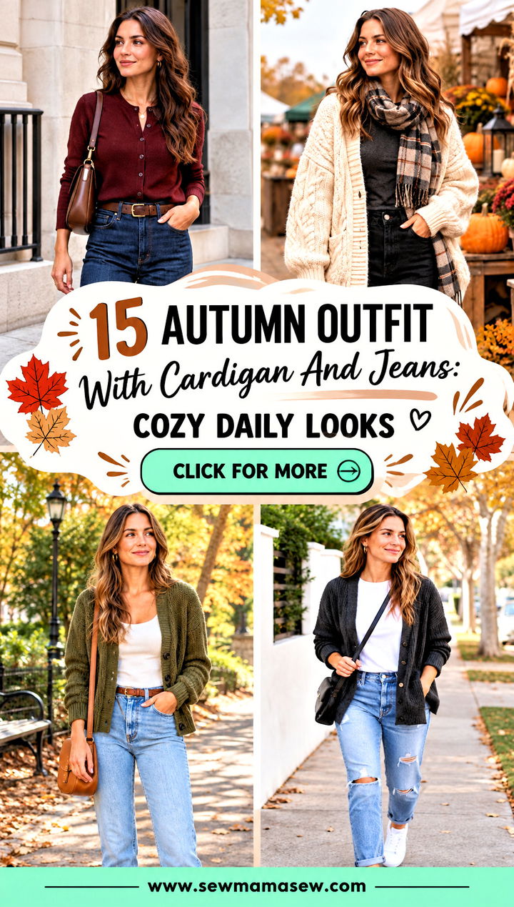 15 Autumn Outfit With Cardigan And Jeans Cozy Daily Looks - 15 Autumn Outfit With Cardigan And Jeans: Cozy Daily Looks