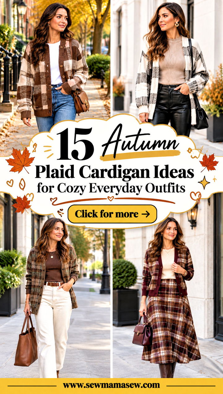 15 Autumn Plaid Cardigan Ideas for Cozy Everyday Outfits - 15 Autumn Plaid Cardigan Ideas for Cozy Everyday Outfits