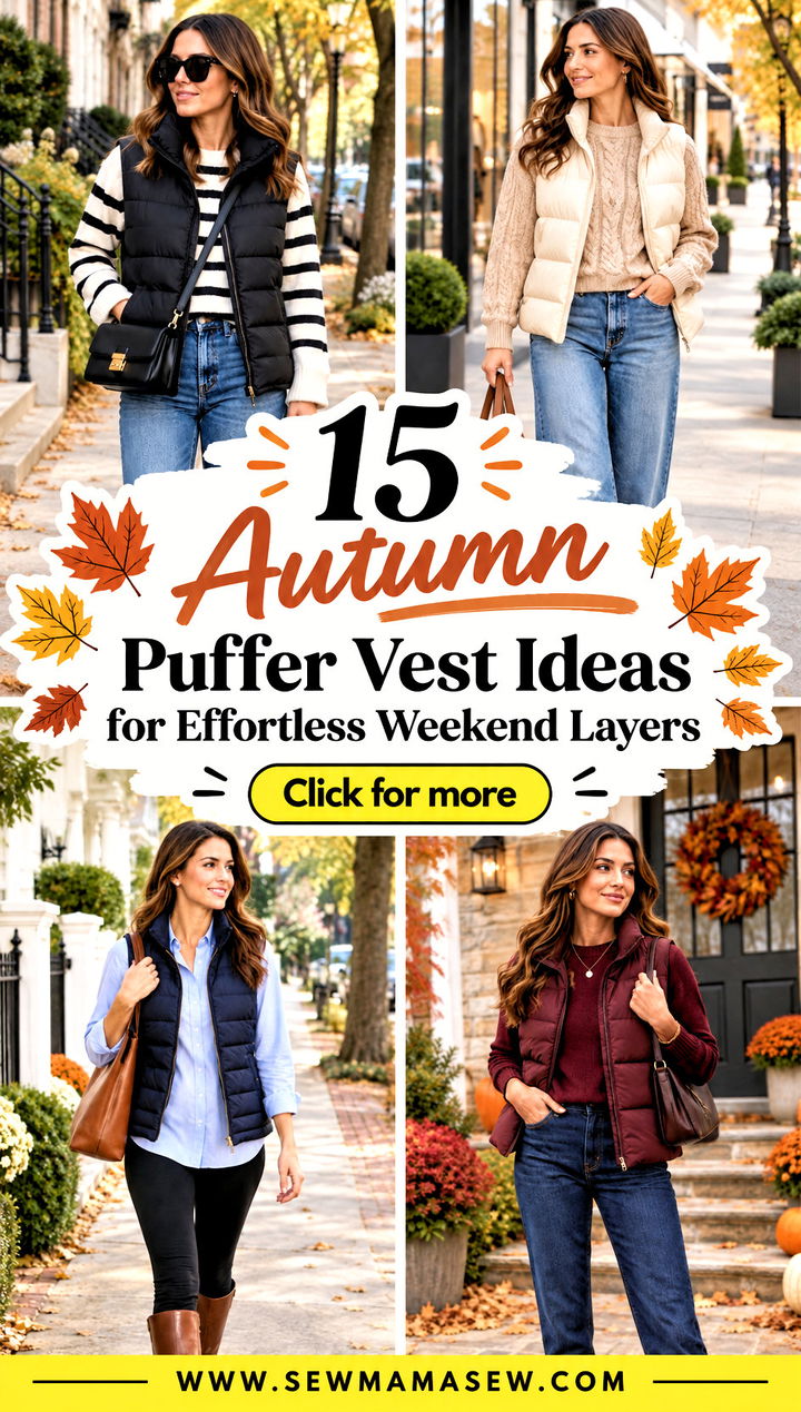 15 Autumn Puffer Vest Ideas for Effortless Weekend Layers - 15 Autumn Puffer Vest Ideas for Effortless Weekend Layers