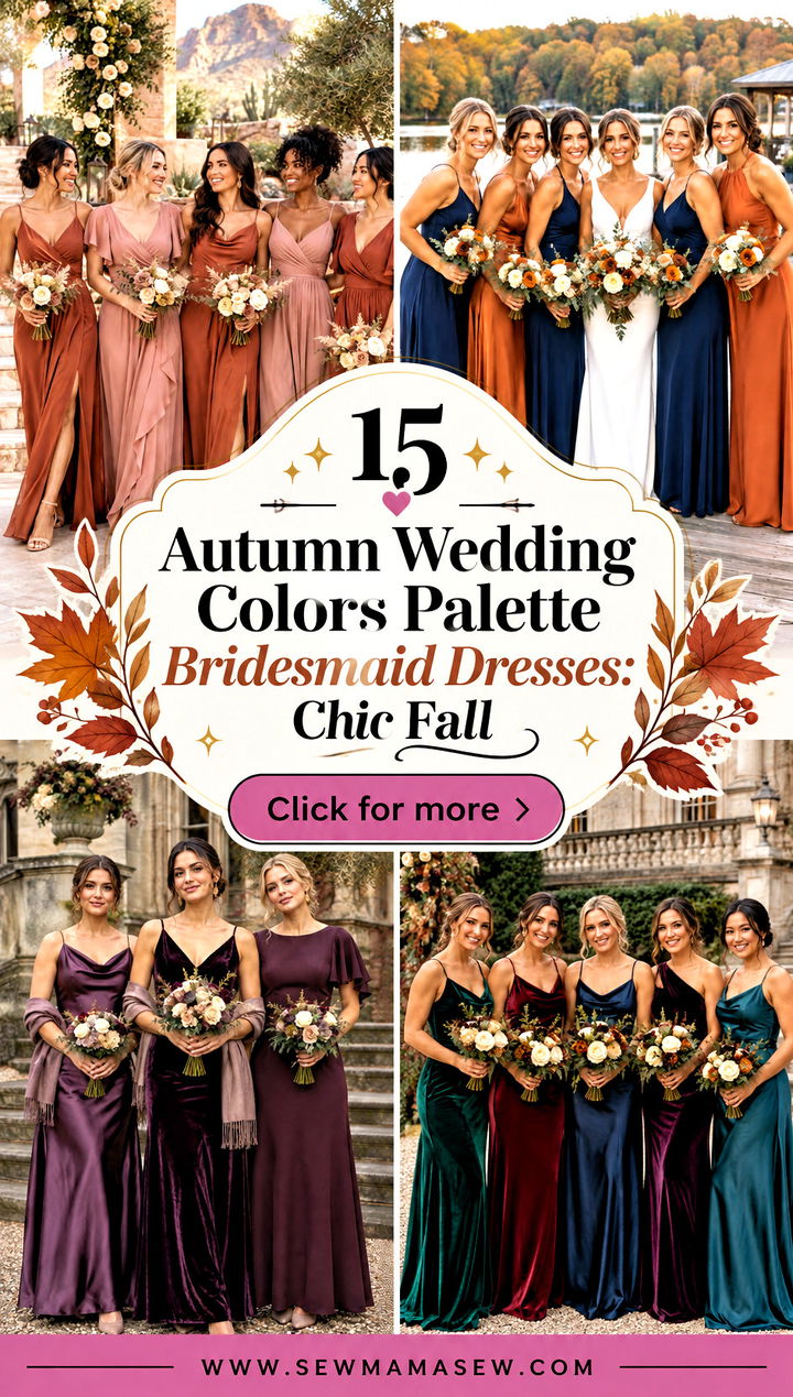 15 Autumn Wedding Colors Palette Bridesmaid Dresses Chic Fall - 15 Autumn Wedding Colors Palette Bridesmaid Dresses: Chic Fall