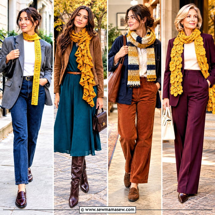 15 Autumn Yellow Crochet Scarf Ideas: Charming Fall Layers