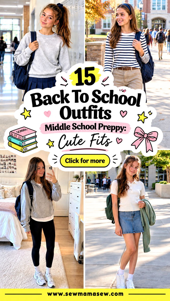 15 Back To School Outfits Middle School Preppy Cute Fits - 15 Back To School Outfits Middle School Preppy: Cute Fits