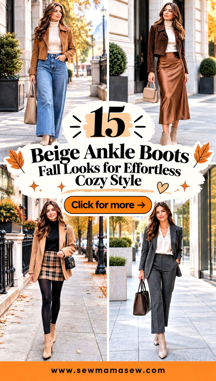 15 Beige Ankle Boots Fall Looks for Effortless Cozy Style - 15 Beige Ankle Boots Fall Looks for Effortless Cozy Style