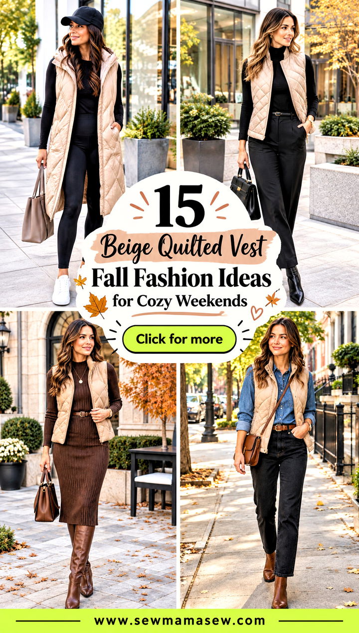 15 Beige Quilted Vest Fall Fashion Ideas for Cozy Weekends - 15 Beige Quilted Vest Fall Fashion Ideas for Cozy Weekends