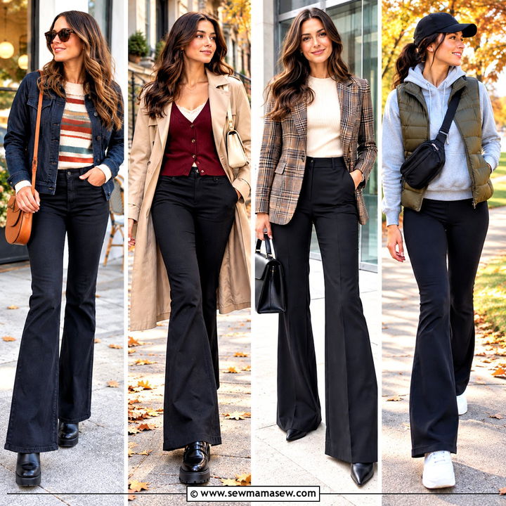 15 Black Bell Bottoms Outfit Fall Ideas for Chic Retro Style