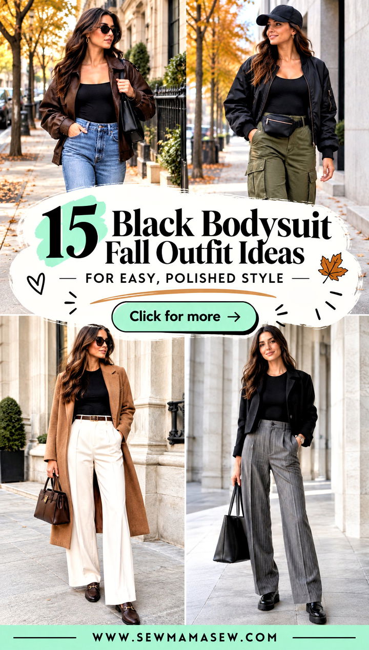 15 Black Bodysuit Fall Outfit Ideas for Easy Polished Style - 15 Black Bodysuit Fall Outfit Ideas for Easy, Polished Style