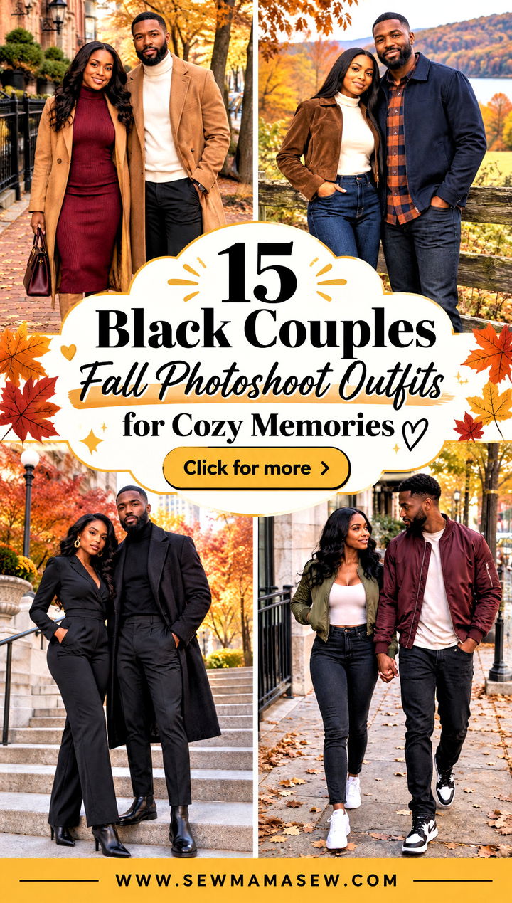 15 Black Couples Fall Photoshoot Outfits for Cozy Memories - 15 Black Couples Fall Photoshoot Outfits for Cozy Memories