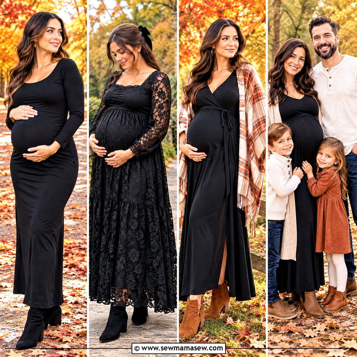 15 Black Dress Fall Maternity Pictures Ideas for Moms-to-Be