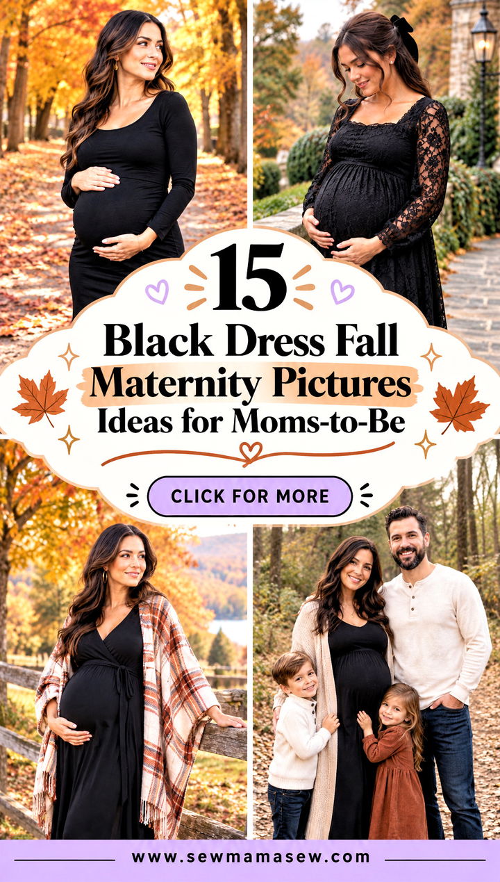 15 Black Dress Fall Maternity Pictures Ideas for Moms-to-Be - 15 Black Dress Fall Maternity Pictures Ideas for Moms-to-Be