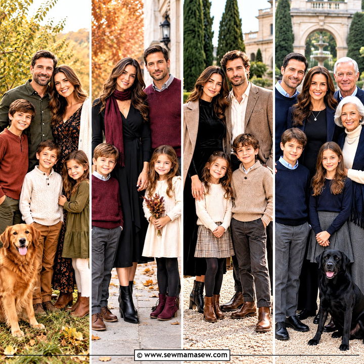 15 Black Dress Fall Photoshoot Ideas for Family Cozy Looks