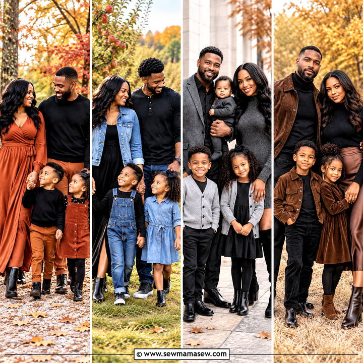 15 Black Fall Family Pictures Outfits for Cozy Portraits