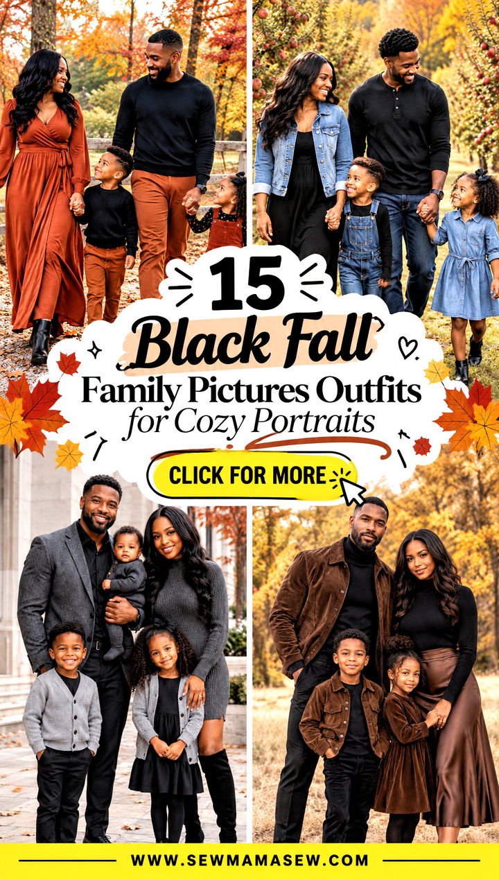 15 Black Fall Family Pictures Outfits for Cozy Portraits - 15 Black Fall Family Pictures Outfits for Cozy Portraits