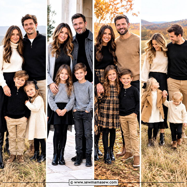 15 Black Fall Outfits Family Pictures: Charming Fall Looks