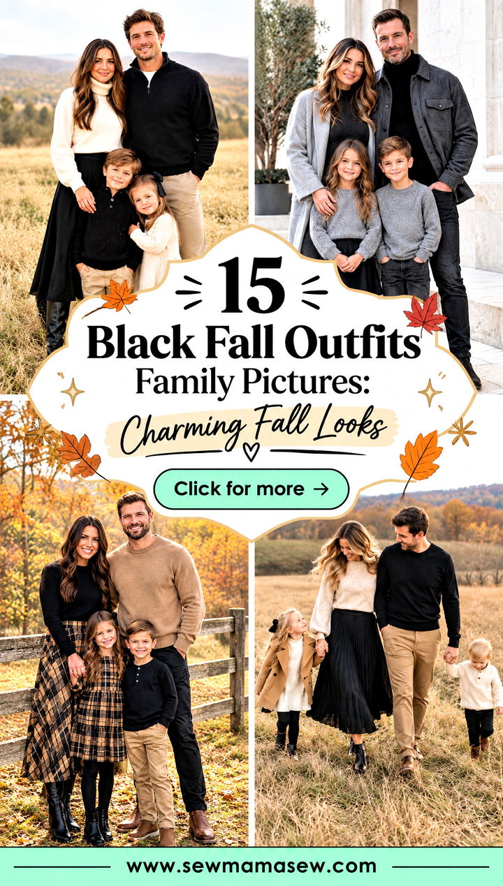 15 Black Fall Outfits Family Pictures Charming Fall Looks - 15 Black Fall Outfits Family Pictures: Charming Fall Looks