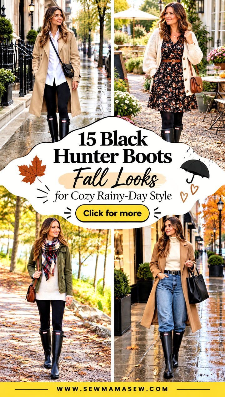 15 Black Hunter Boots Fall Looks for Cozy Rainy-Day Style - 15 Black Hunter Boots Fall Looks for Cozy Rainy-Day Style