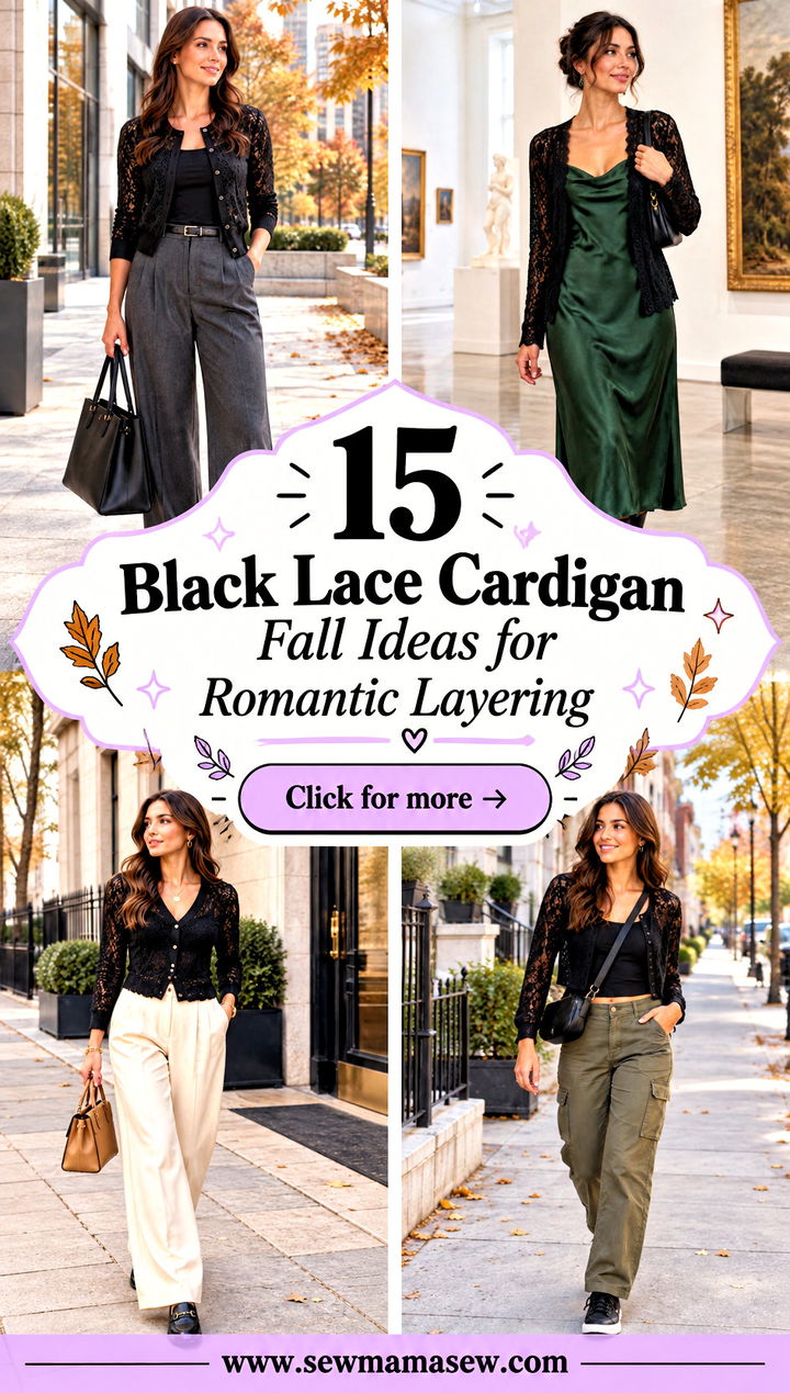 15 Black Lace Cardigan Fall Ideas for Romantic Layering - 15 Black Lace Cardigan Fall Ideas for Romantic Layering