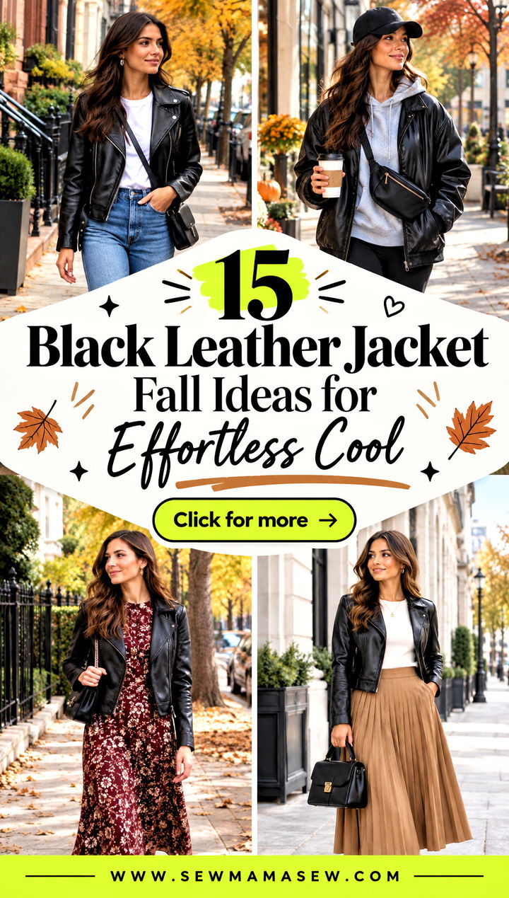 15 Black Leather Jacket Fall Ideas for Effortless Cool - 15 Black Leather Jacket Fall Ideas for Effortless Cool