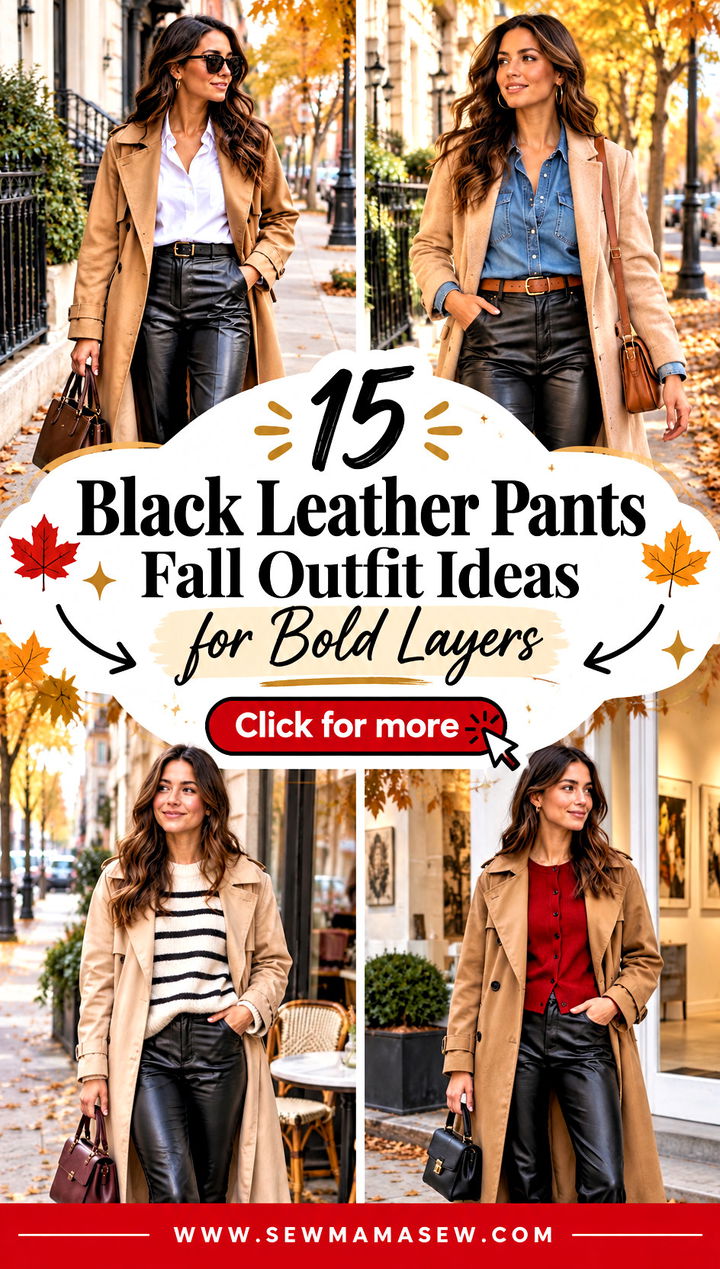 15 Black Leather Pants Fall Outfit Ideas for Bold Layers - 15 Black Leather Pants Fall Outfit Ideas for Bold Layers