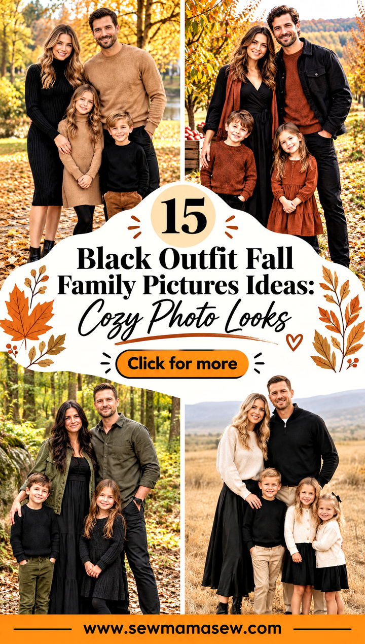 15 Black Outfit Fall Family Pictures Ideas Cozy Photo Looks - 15 Black Outfit Fall Family Pictures Ideas: Cozy Photo Looks