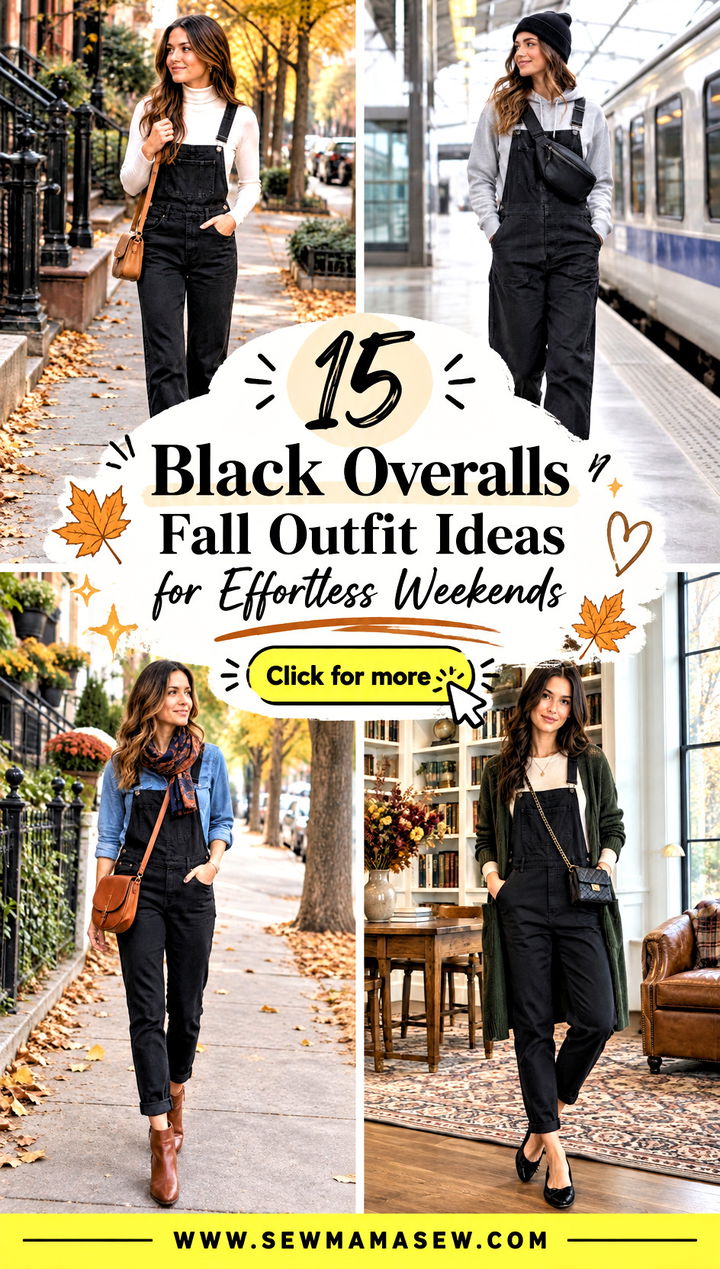 15 Black Overalls Fall Outfit Ideas for Effortless Weekends - 15 Black Overalls Fall Outfit Ideas for Effortless Weekends