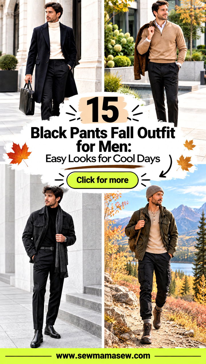 15 Black Pants Fall Outfit for Men Easy Looks for Cool Days - 15 Black Pants Fall Outfit for Men: Easy Looks for Cool Days